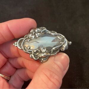 Vintage Art Nouveau Repousse Brooch